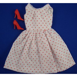 Sundress - White with Red Swiss Dots DDC